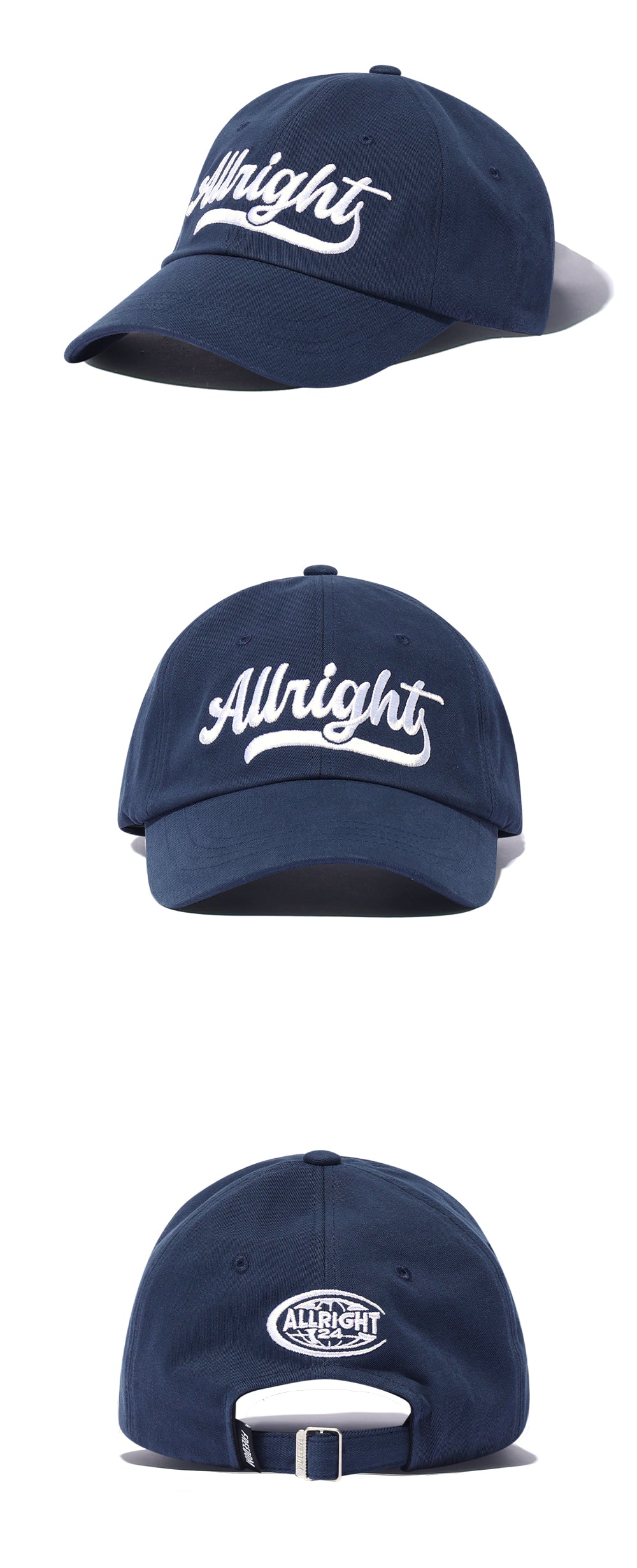ALLRIGHT Varsity Ball Cap (Navy) — product detail