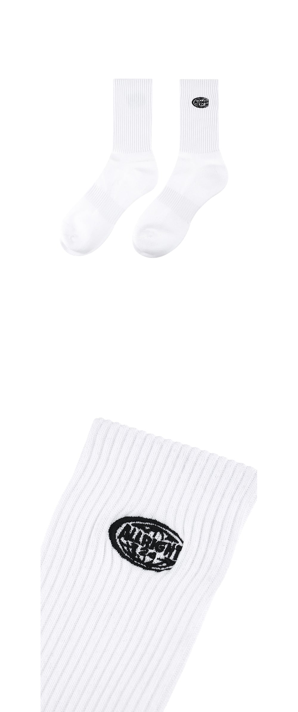 All Right Signature Patch Socks (White) — product detail