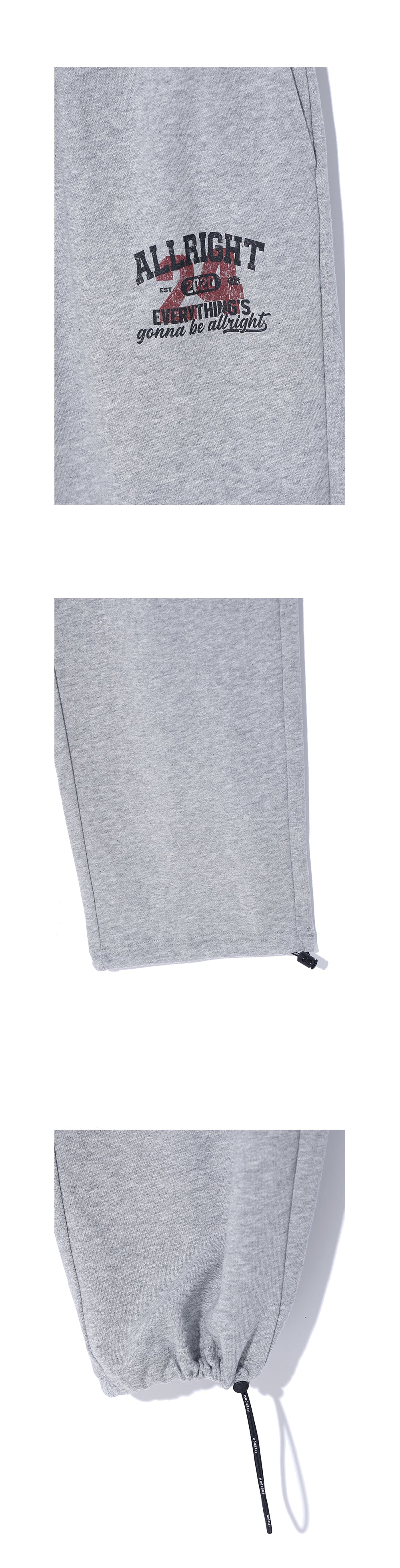 ALLRIGHT x 3 Sweat Pants (Gray) — product detail