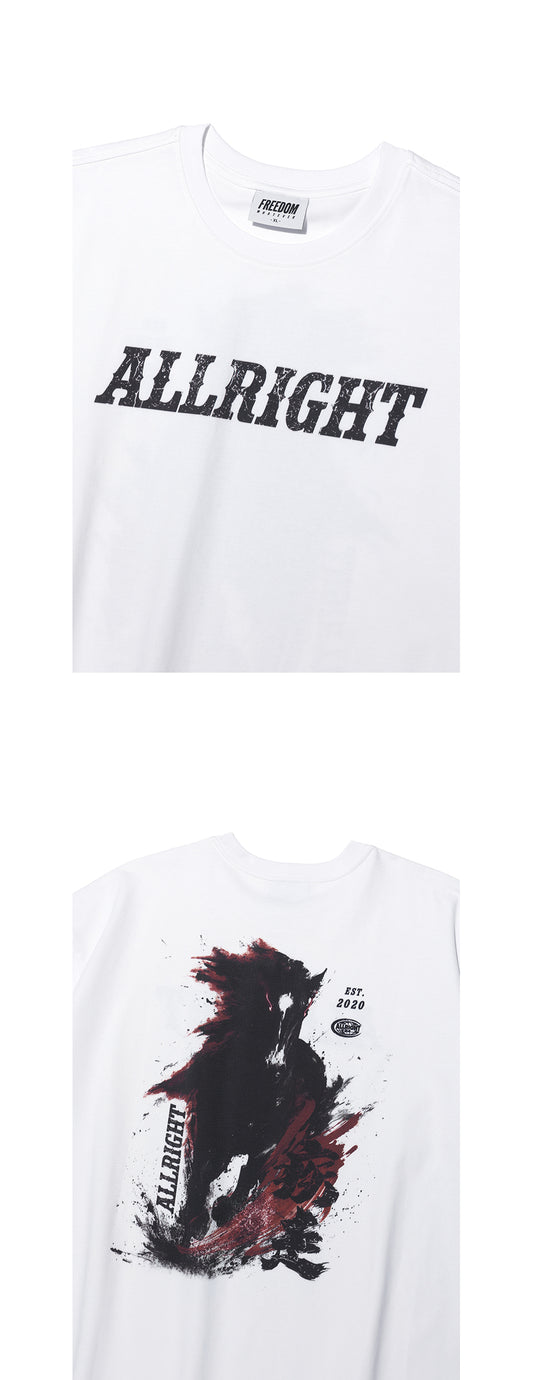 ALLRIGHT Horse Overfit T-Shirt (White) — product detail