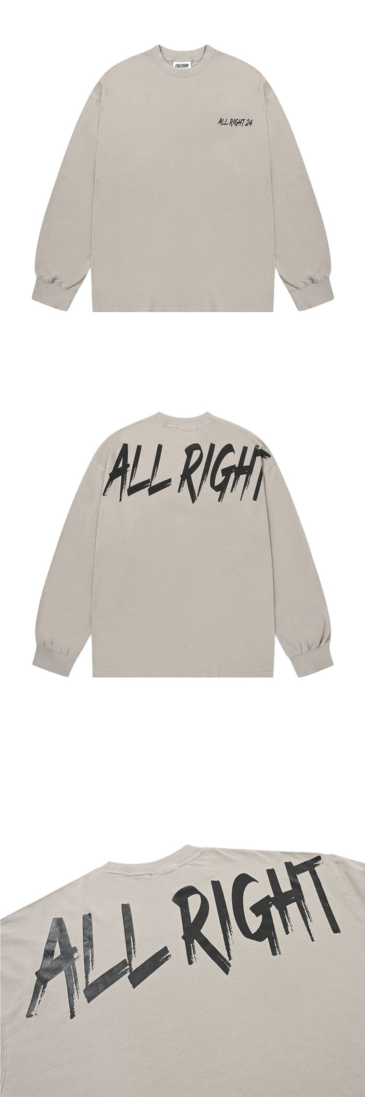 ALLRIGHT Back Print Long Sleeve (Grey) — product detail