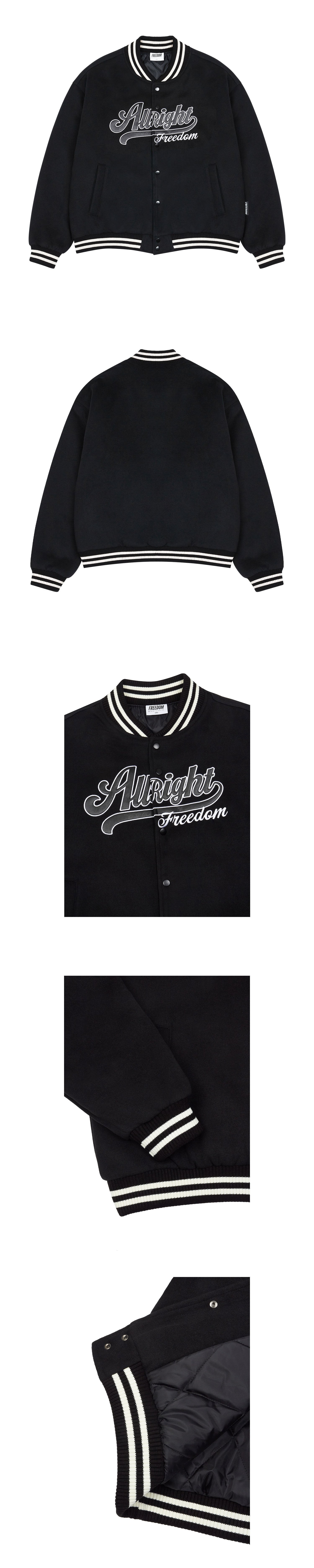 ALLRIGHT Varsity Jacket (Black) — product detail