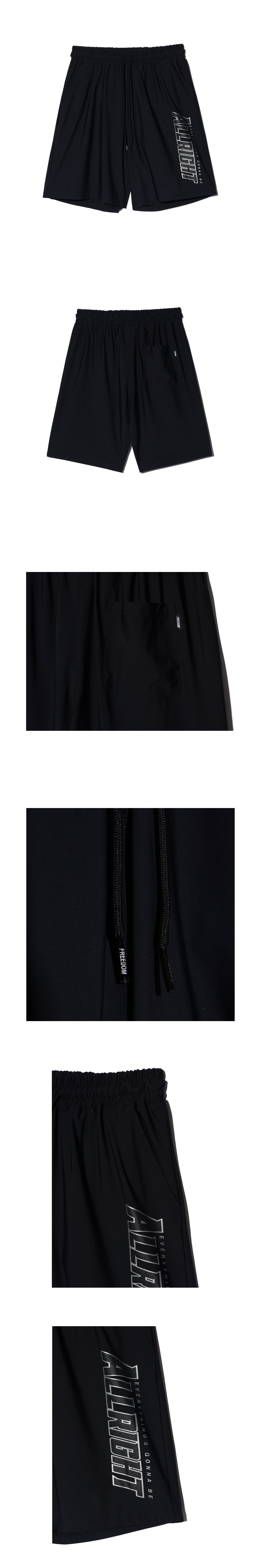 ALLRIGHT 24 Nylon Shorts (Black) — product detail