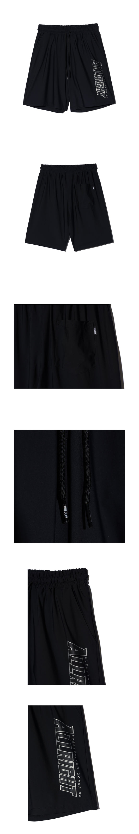 ALLRIGHT 24 Nylon Shorts (Black) — product detail