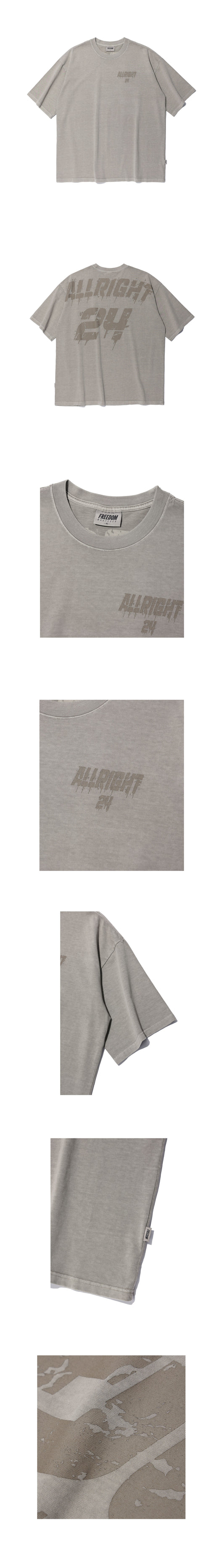 ALLRIGHT 24 Pigment T-Shirts (Beige) — product detail
