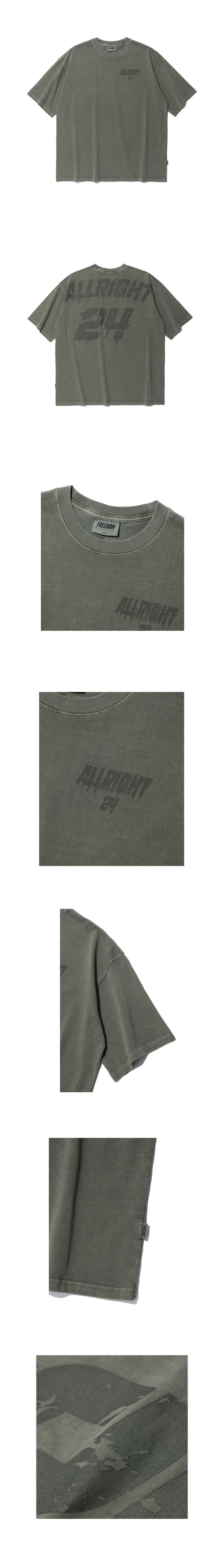 ALLRIGHT 24 Pigment T-Shirts (Khaki) — product detail