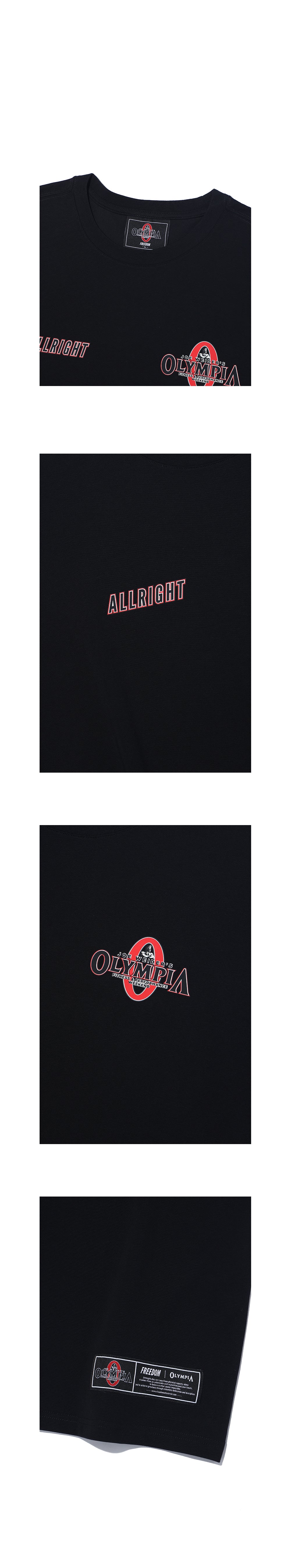 Olympia ALLRIGHT Small Logo T-Shirts (Black) — product detail