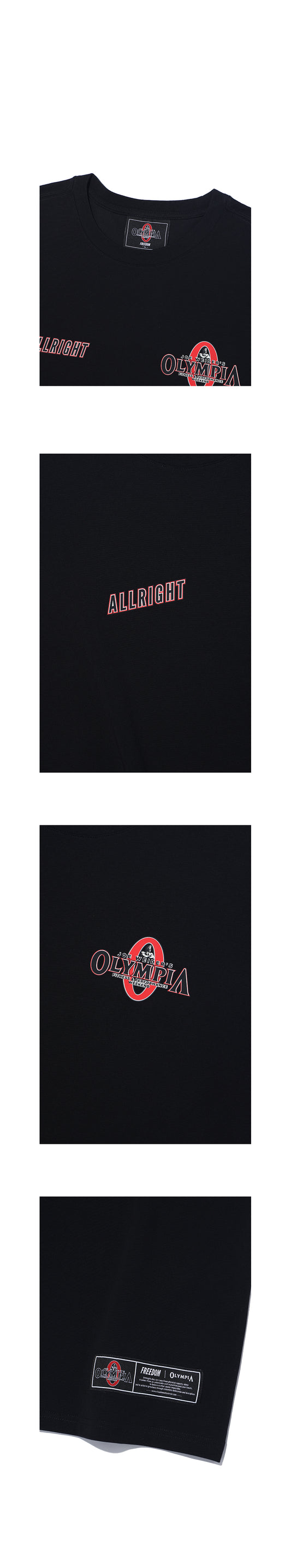 Olympia ALLRIGHT Small Logo T-Shirts (Black) — product detail