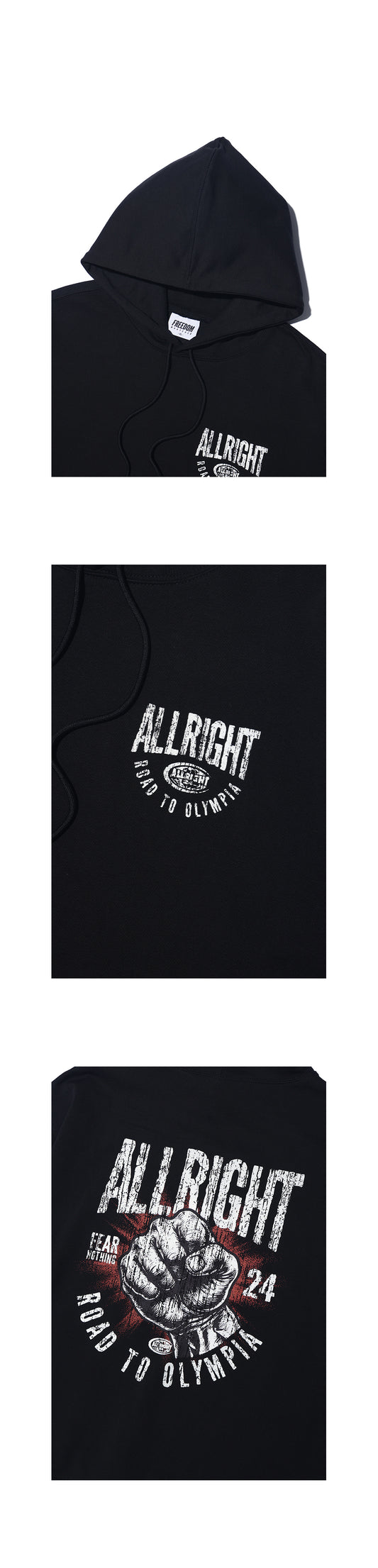 ALLRIGHT Basic Hood Zip-Up (Black)
