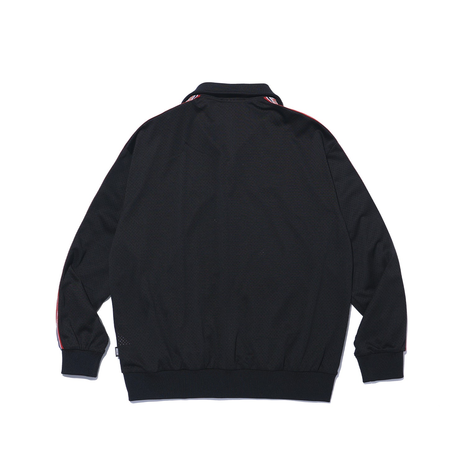 เสื้อคอปกตาข่ายติดซิป Olympia Lettering (สีดำ)