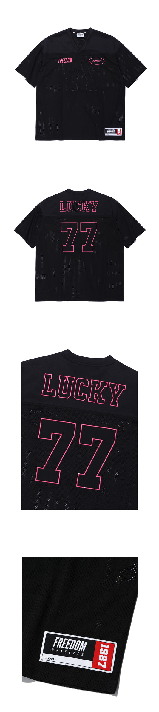 เสื้อรักบี้ลายลัคกี้ (สีดำ)