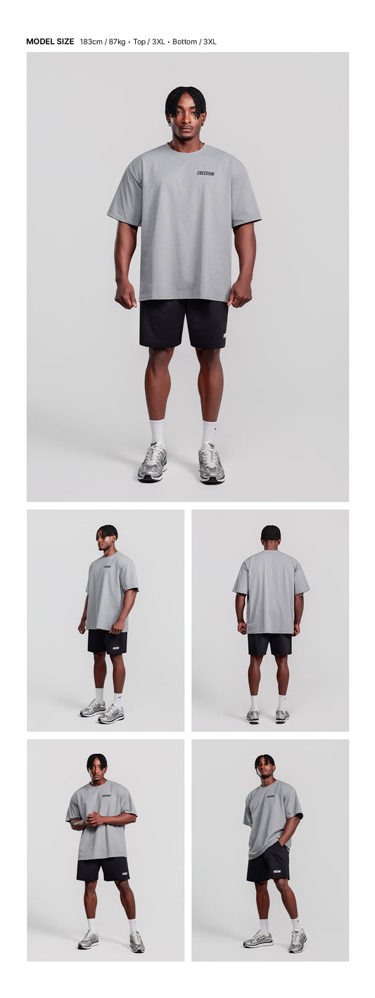เสื้อยืด Essential ทรง Overfit (สีเทา)