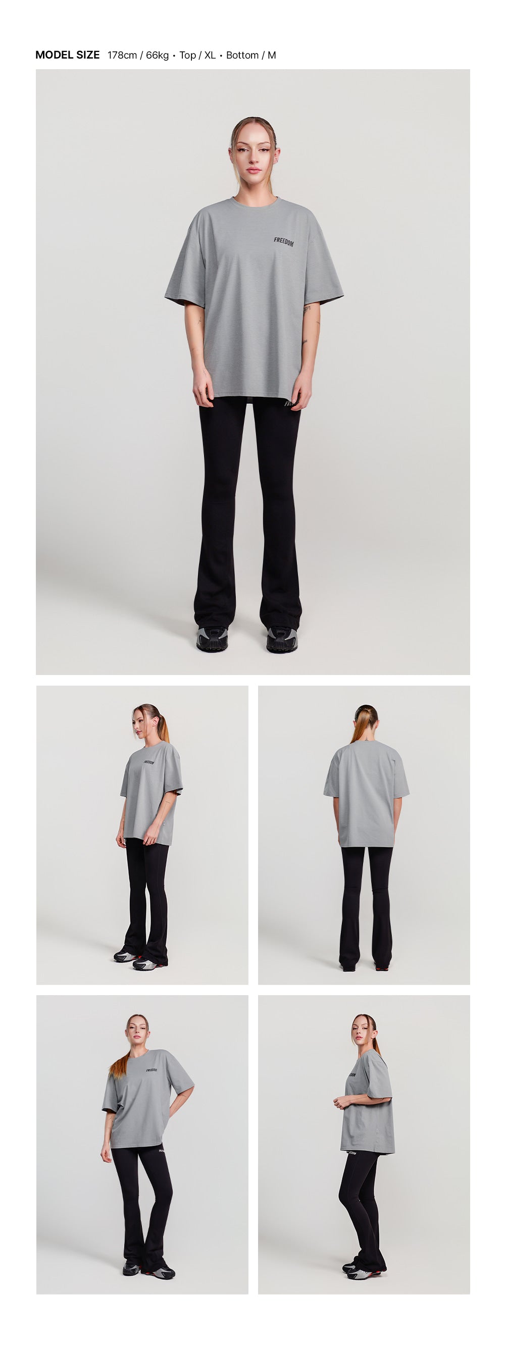 เสื้อยืด Essential ทรง Overfit (สีเทา)