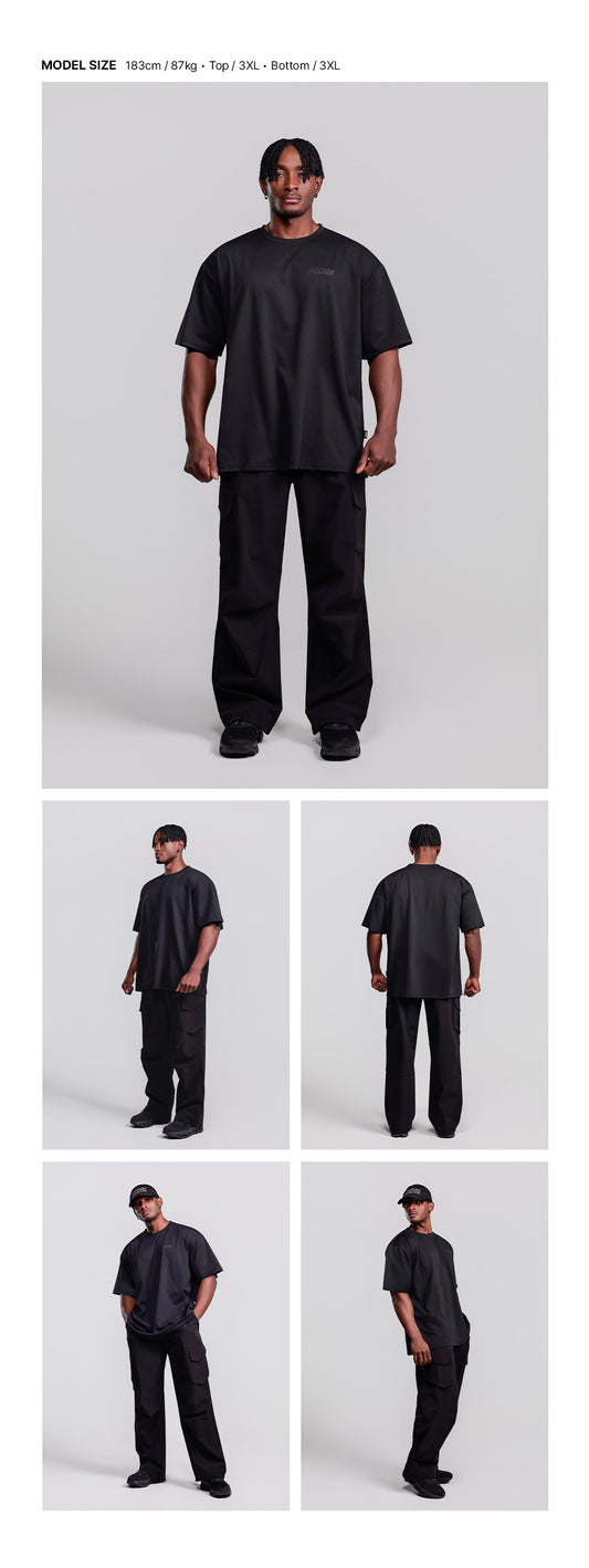 เสื้อยืดโอเวอร์ไซส์ทรงเบสิก (สีดำ)