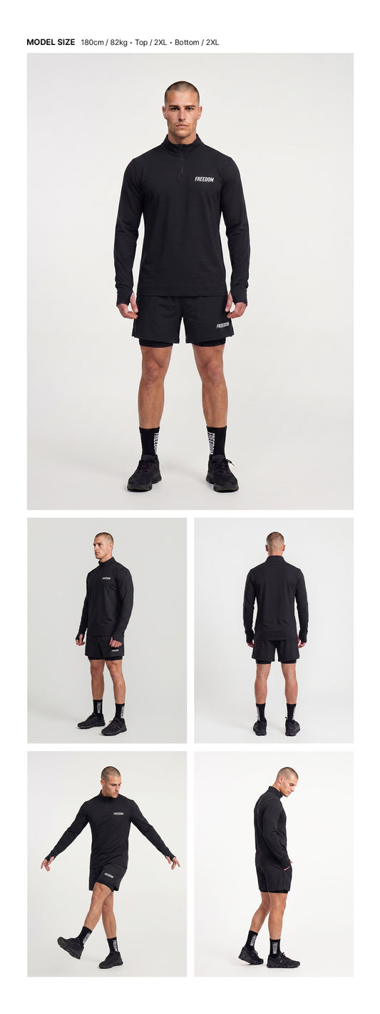 Essential Active Half-Zip (สีดำ)