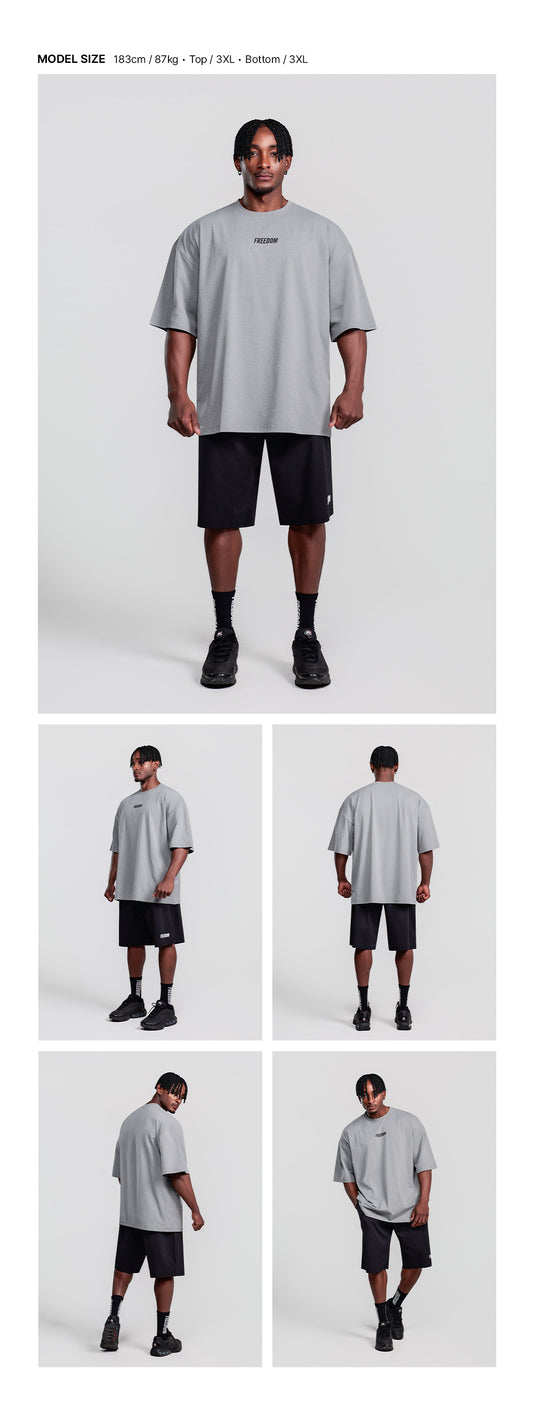 เสื้อยืดโอเวอร์ไซส์ Essential (สีเทา)