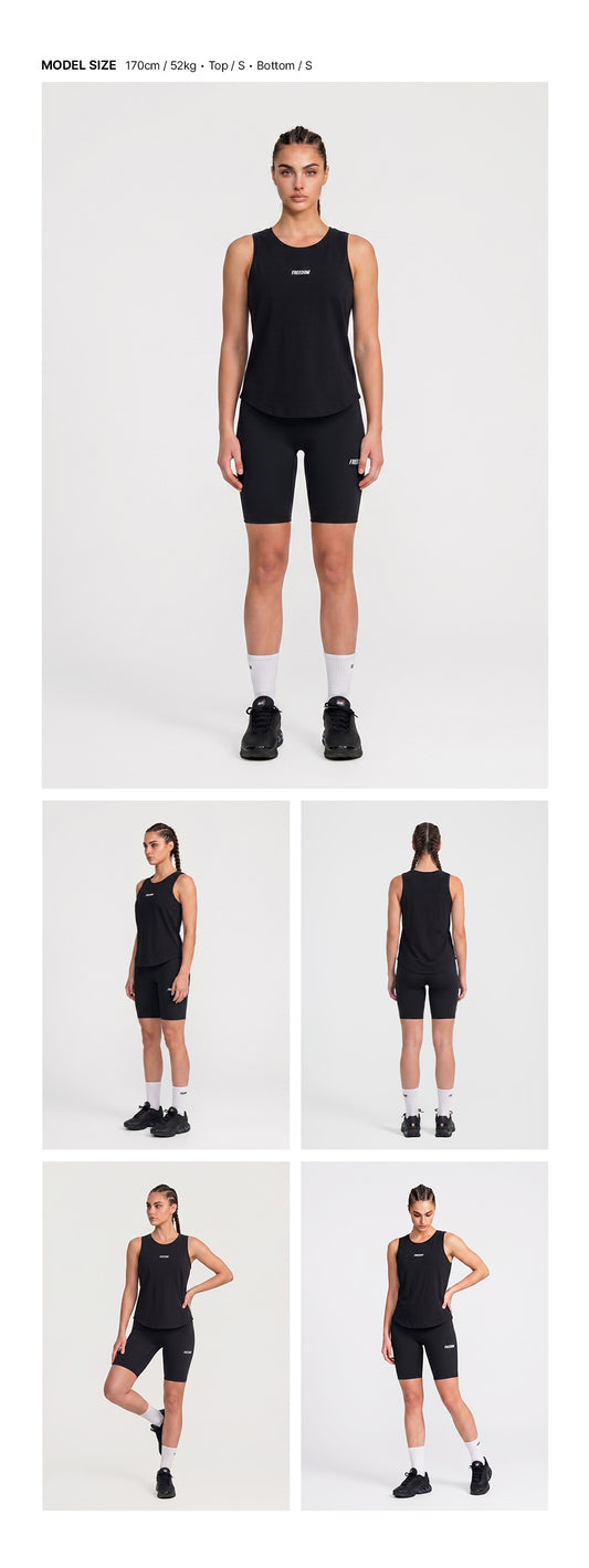 เสื้อแขนกุดสำหรับผู้หญิงรุ่น Essential Active (สีดำ)