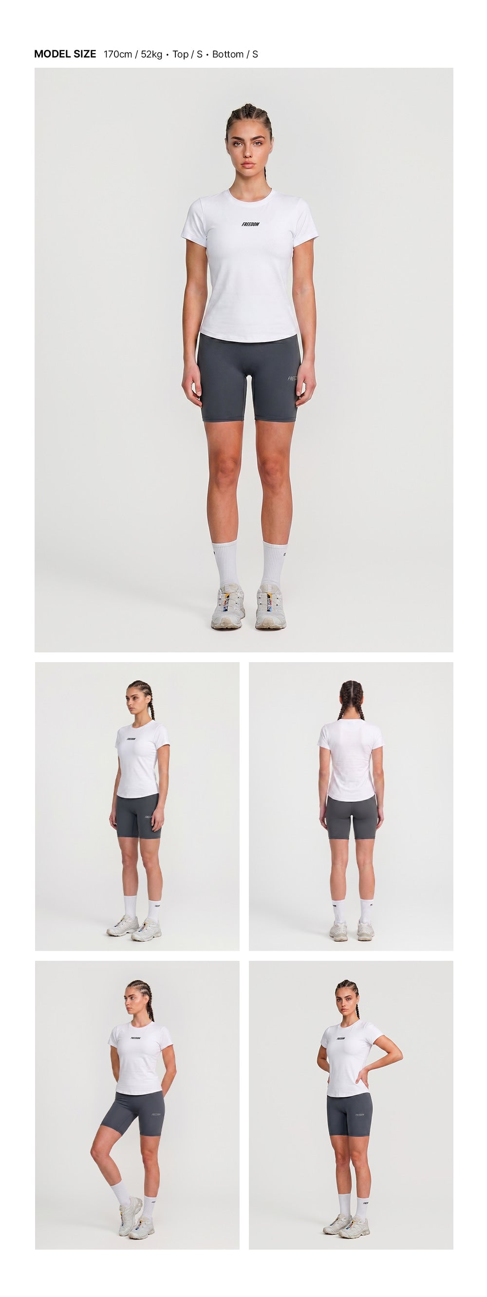 เสื้อยืดออกกำลังกายผู้หญิง Essential (สีขาว)