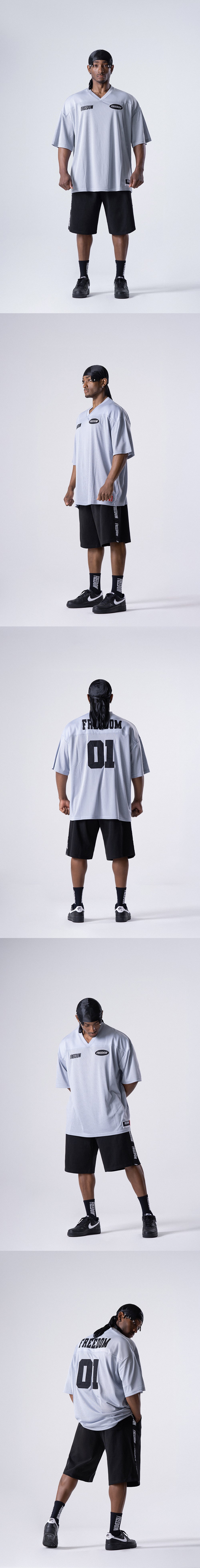 เสื้อรักบี้ตาข่าย FREEDOM (สีเทา)