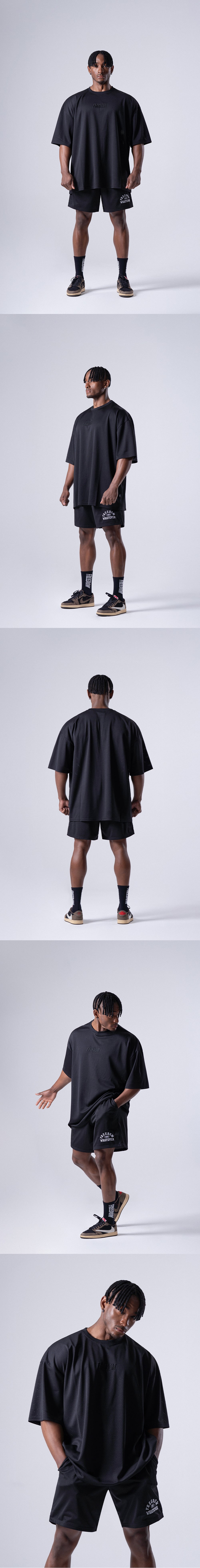 Freedom Logo Mesh Overfit T-shirt (Black) — product detail