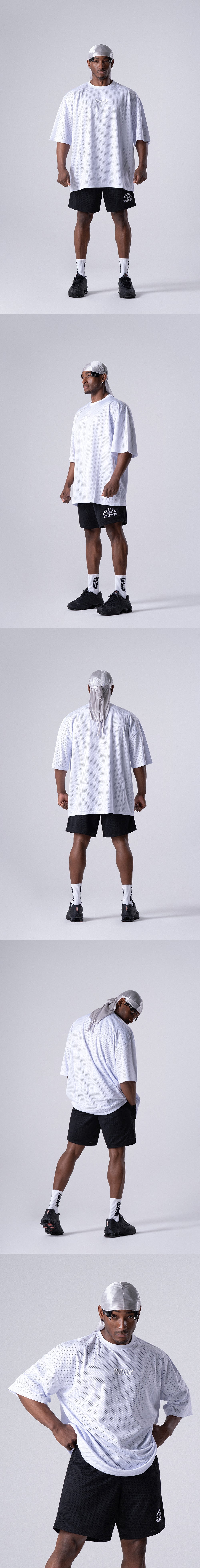 Freedom Logo Mesh Overfit T-shirt (White) — product detail