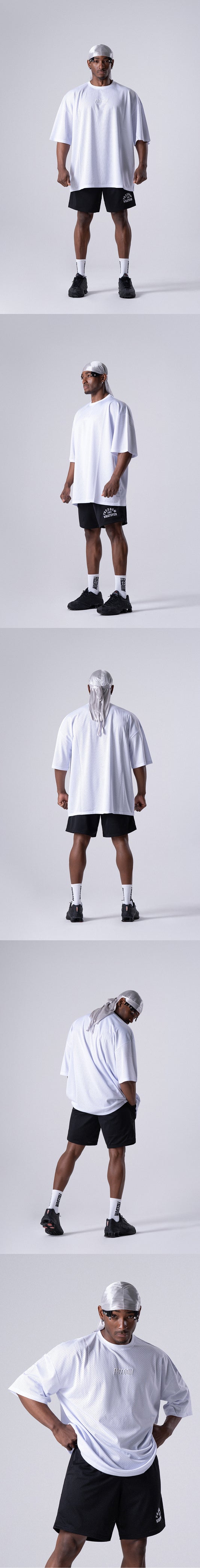 Freedom Logo Mesh Overfit T-shirt (White) — product detail