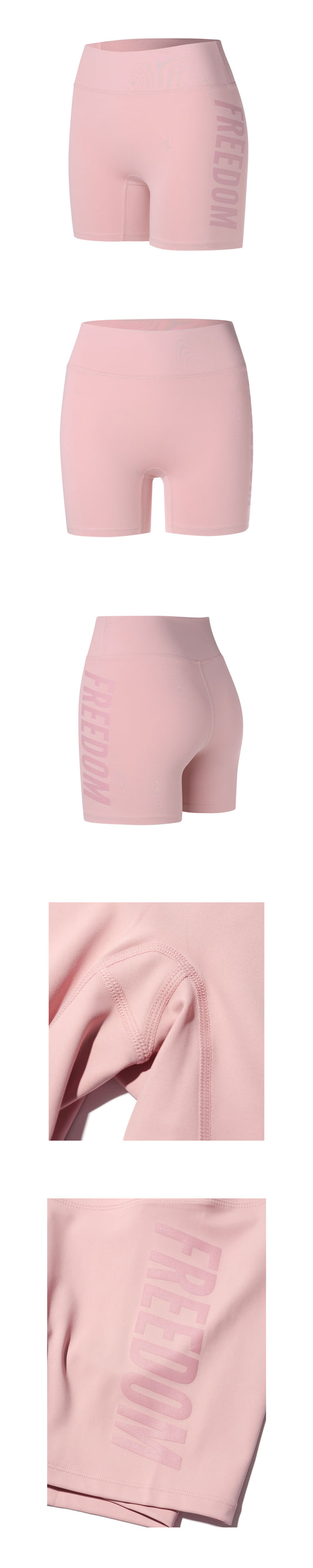 Women's Freedom Big Logo Biker Shorts (Pink) — product detail