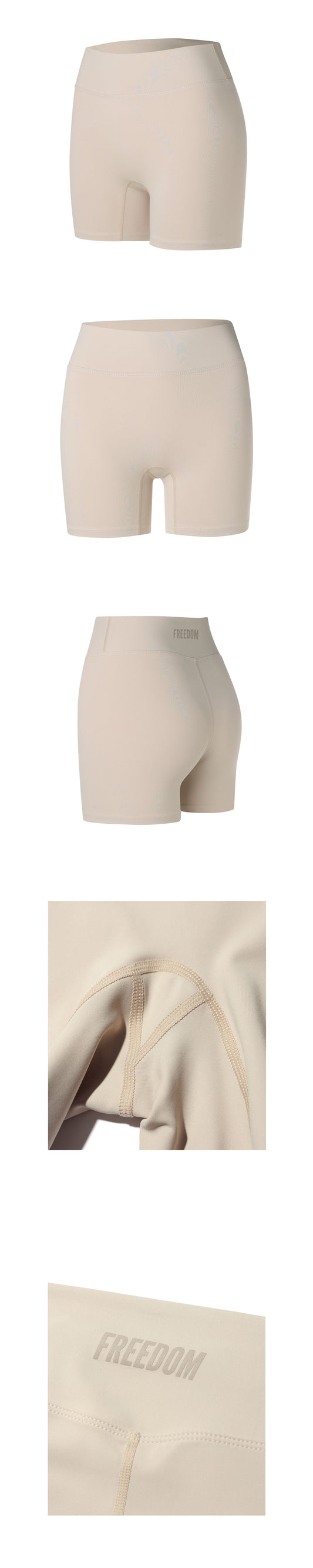 Women's Freedom Small Logo Biker Shorts (Beige) — product detail