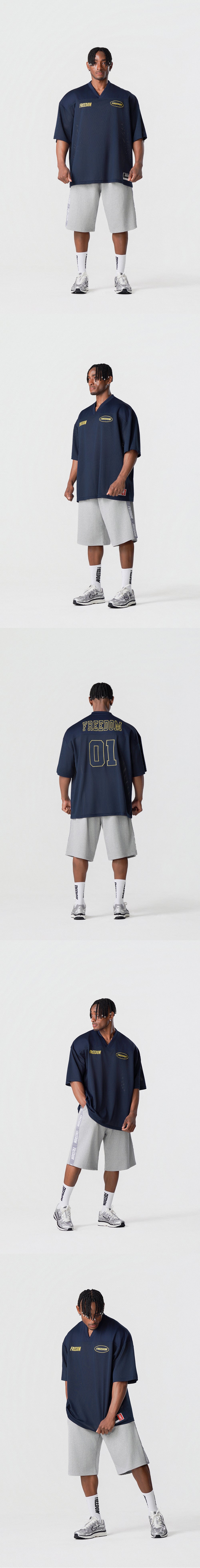 Freedom Mesh Rugby Jersey (Navy) — product detail