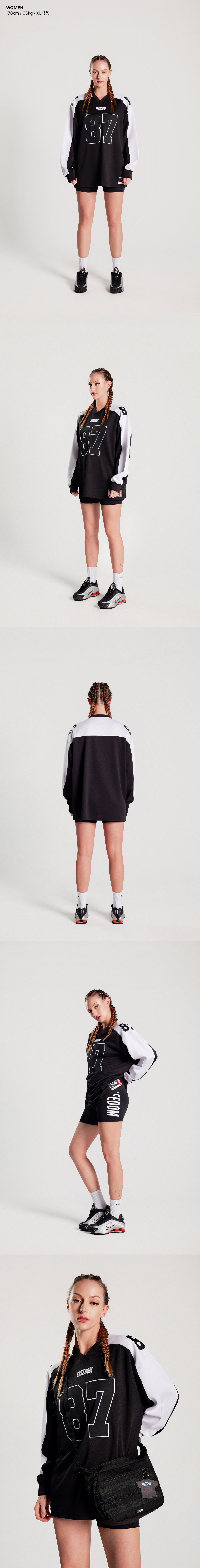 Long Sleeve Rugby Jersey (Black/White) — product detail