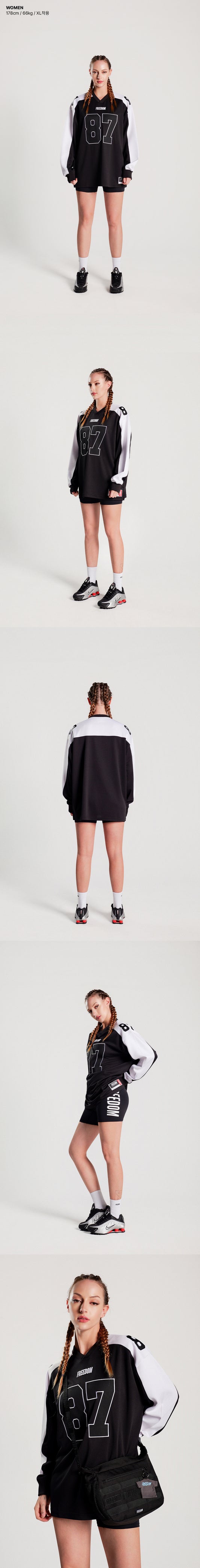 Long Sleeve Rugby Jersey (Black/White) — product detail