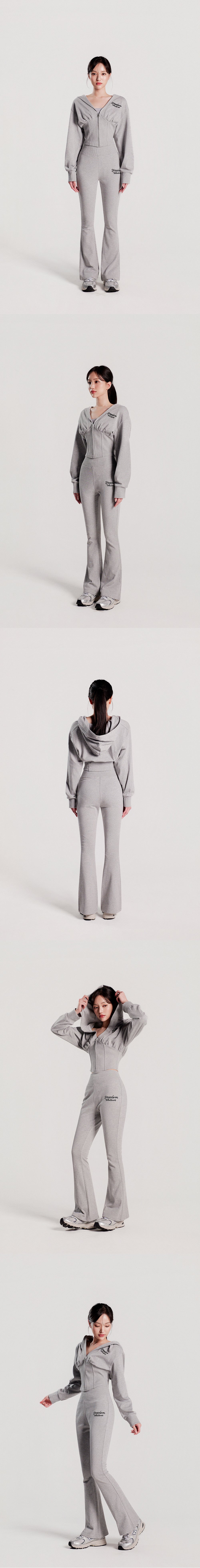 High Banding Boot Cut Sweat Pants women (Gray) — product detail