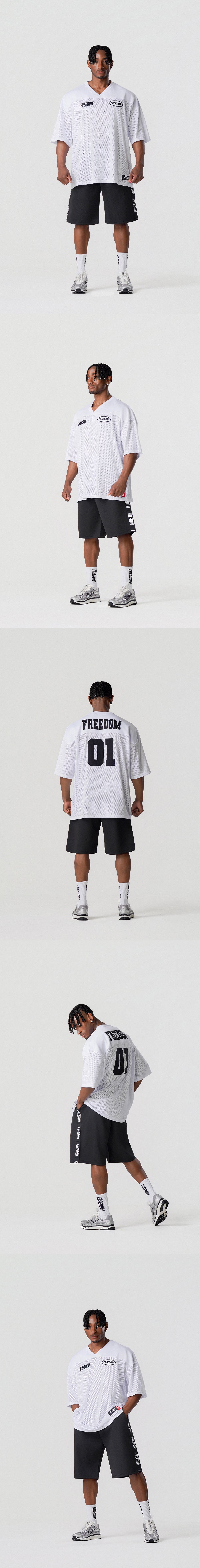 Freedom Mesh Rugby Jersey (White/Black) — product detail