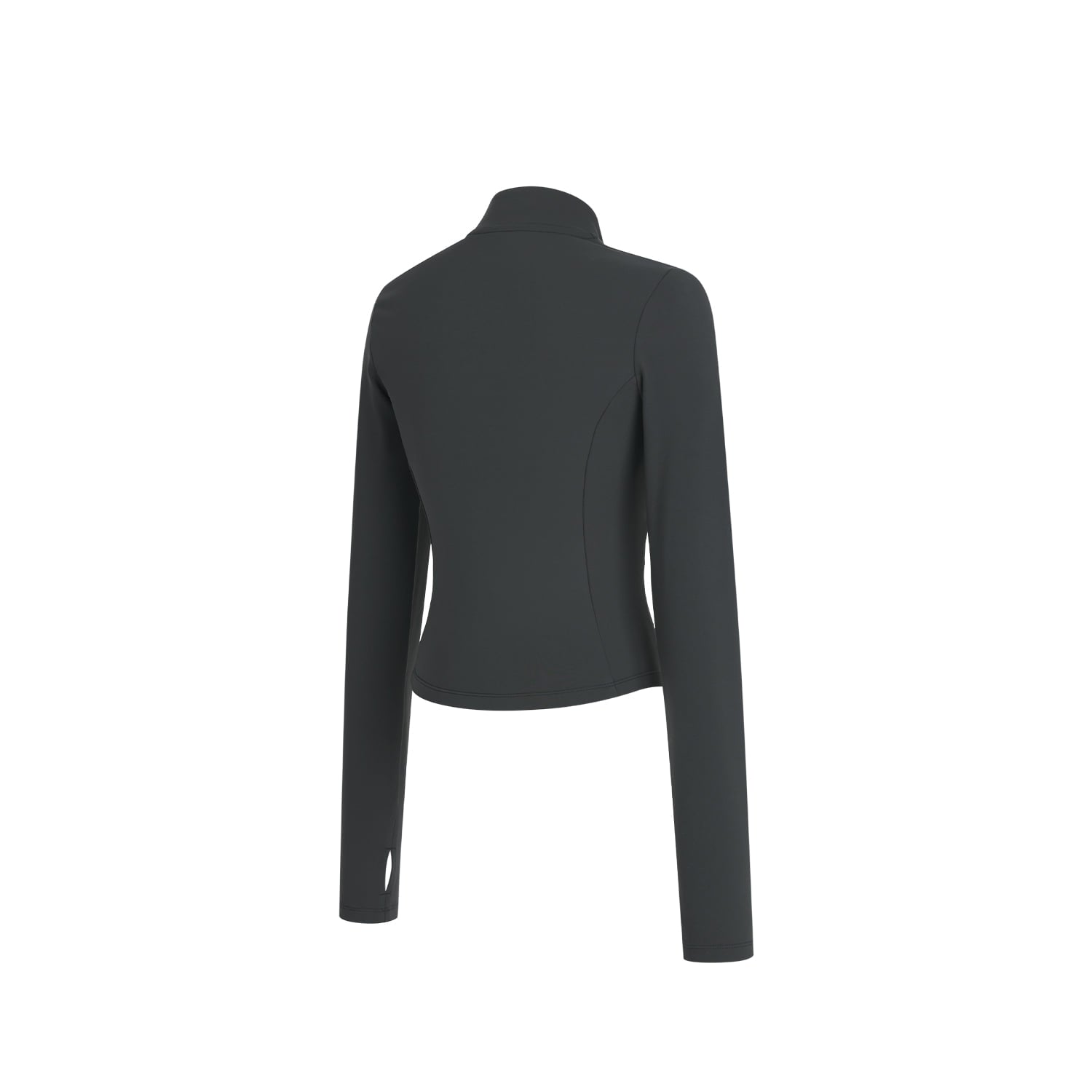 Curved Slim Collar Zip-up (Dark Gray)