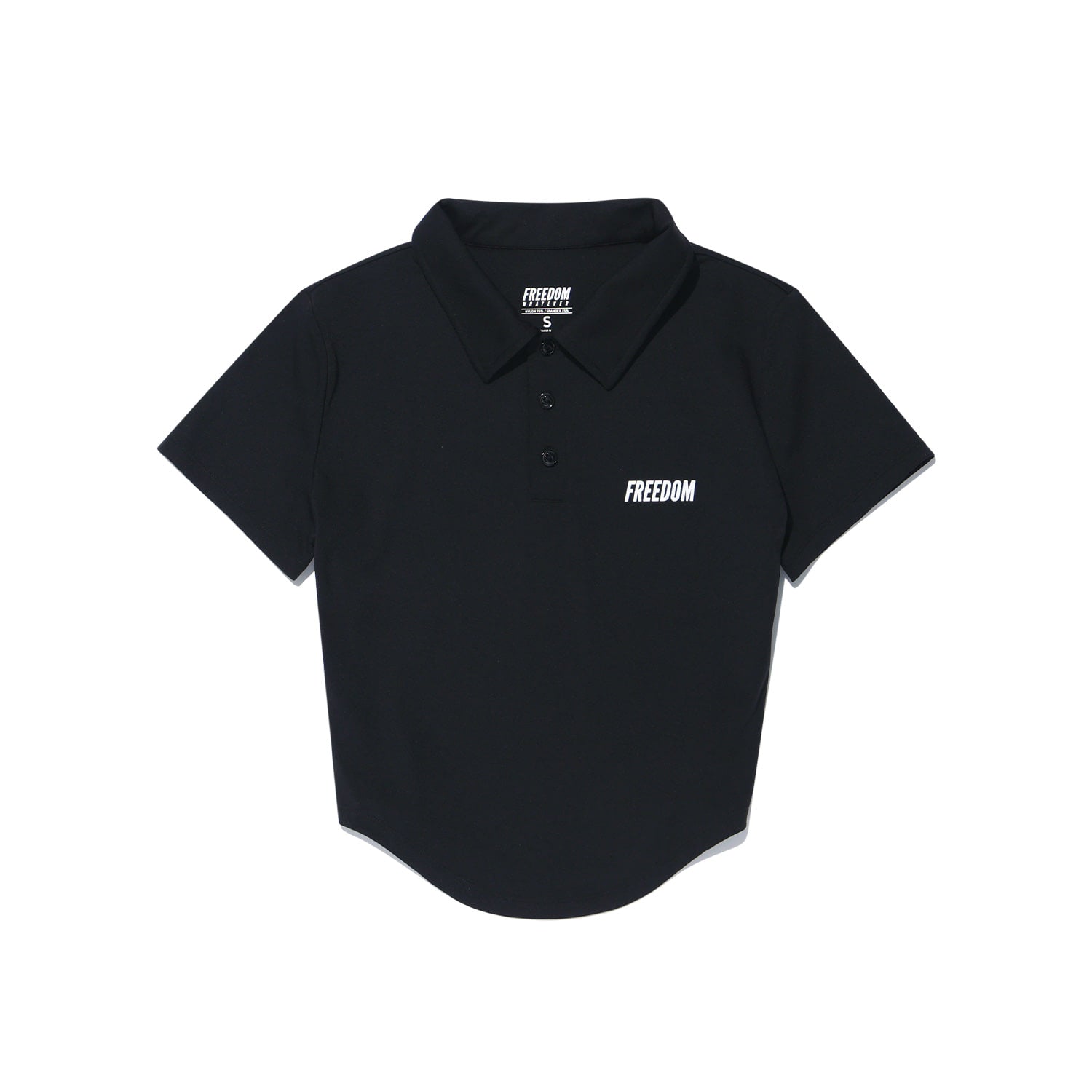 เสื้อเชิ้ตแขนสั้นคอปกปลายมน (สีดำ)