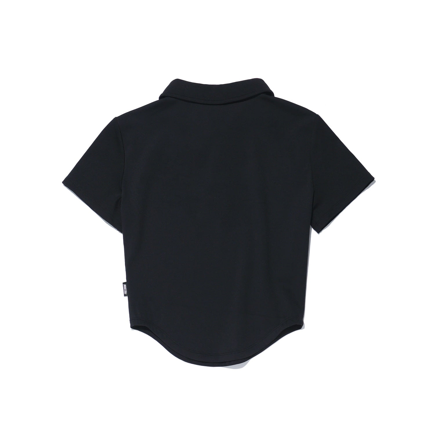 เสื้อเชิ้ตแขนสั้นคอปกปลายมน (สีดำ)