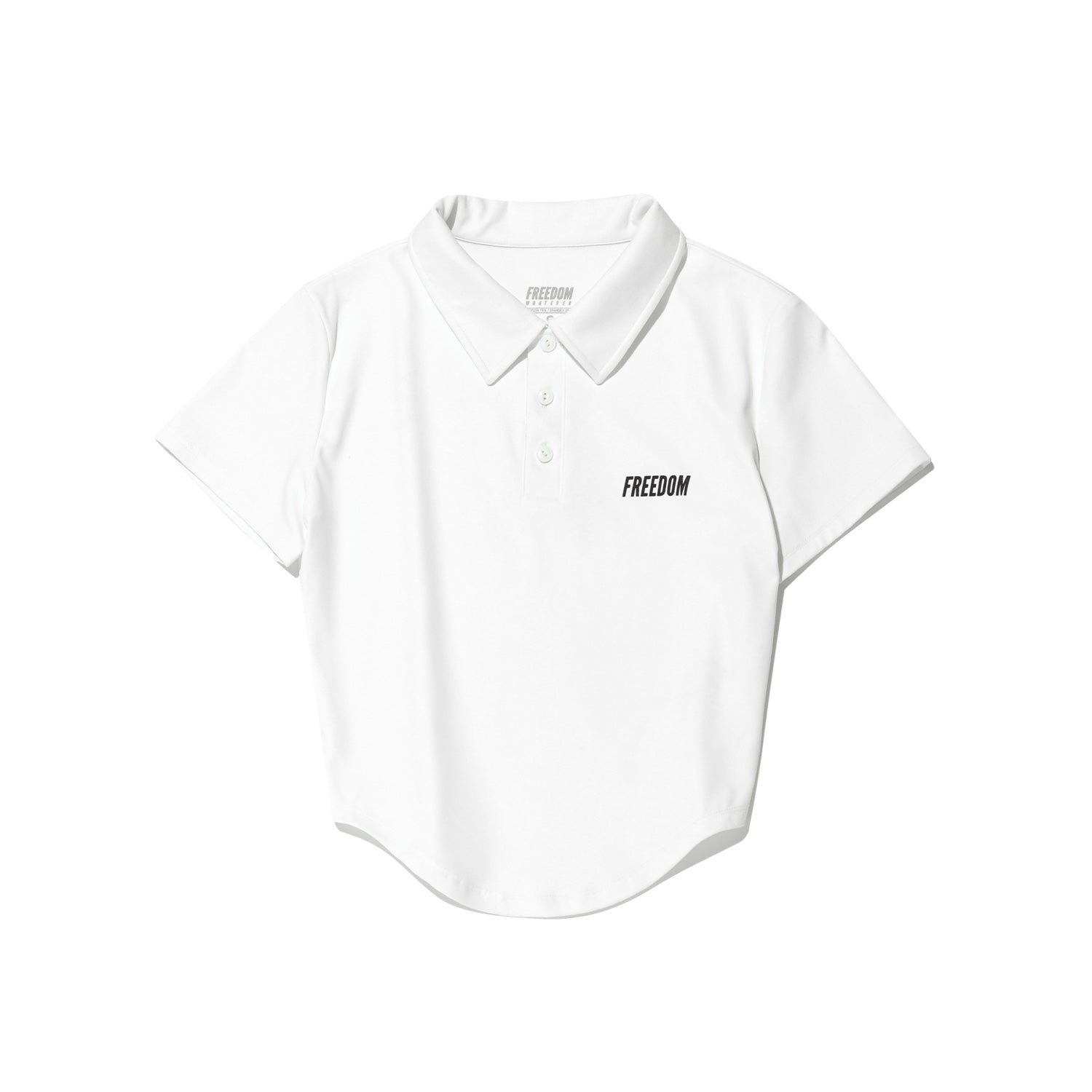 เสื้อเชิ้ตแขนสั้นคอปกปลายมน (สีขาว)