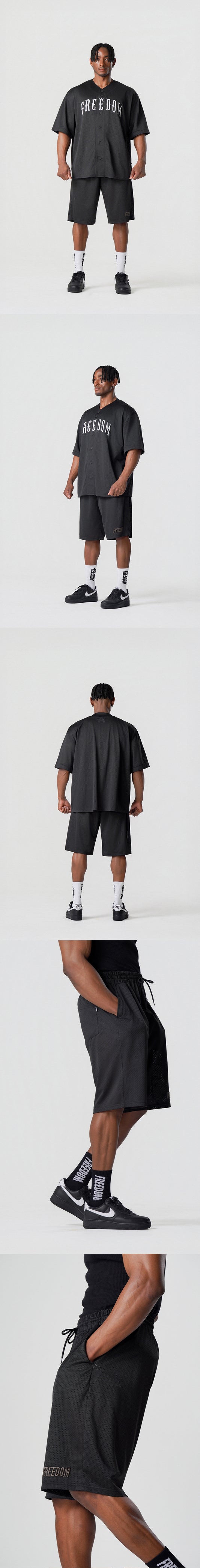 Basic Mesh Bermuda Shorts (Black) — product detail