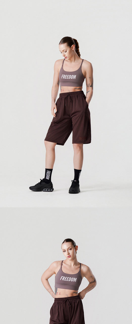 Basic Mesh Bermuda Shorts (Brown) — product detail