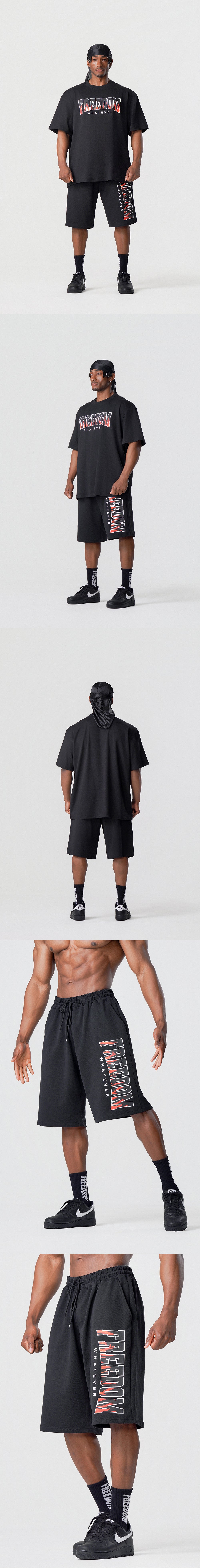 Flame Logo Bermuda Shorts (Black) — product detail