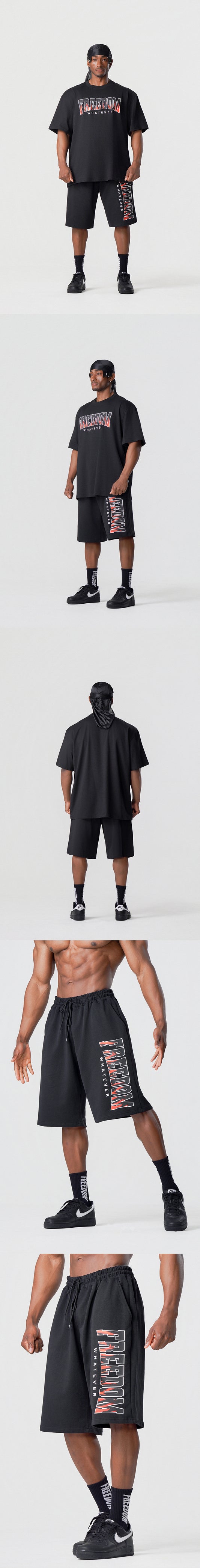 Flame Logo Bermuda Shorts (Black) — product detail