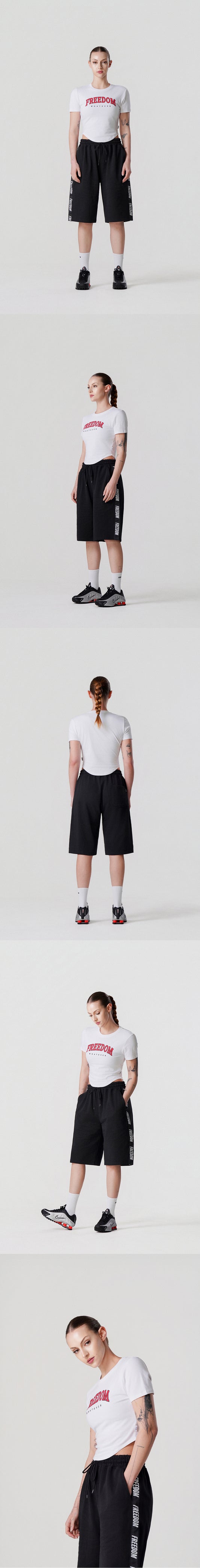 Freedom Arch Logo Crop T-Shirts (White) — product detail