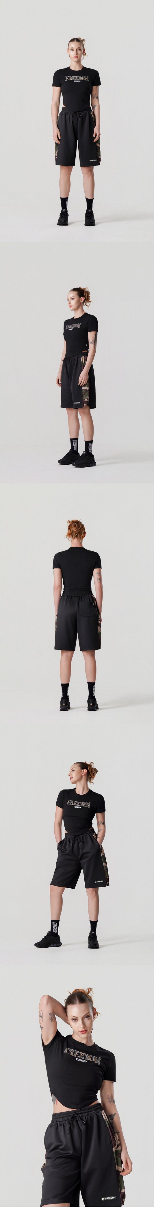 Freedom Camo Logo Crop T-Shirt (Black) — product detail