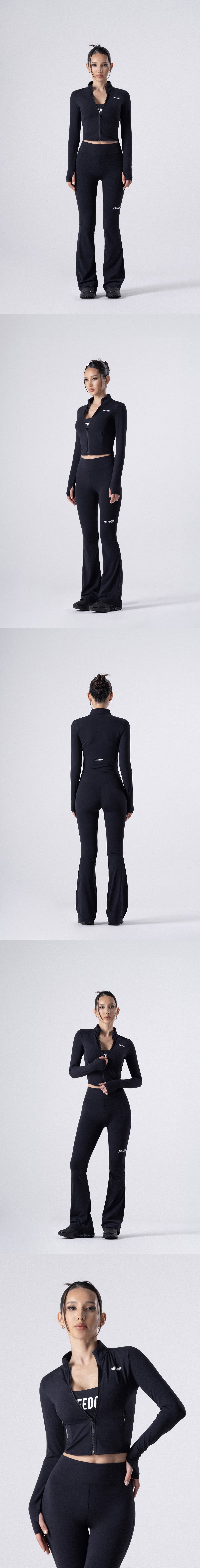 Womens Logo Slim Fit Zip Up Jacket (Black) — product detail