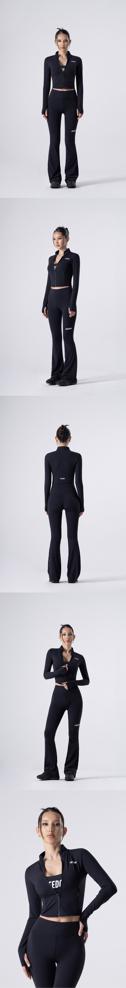 Womens Logo Slim Fit Zip Up Jacket (Black) — product detail