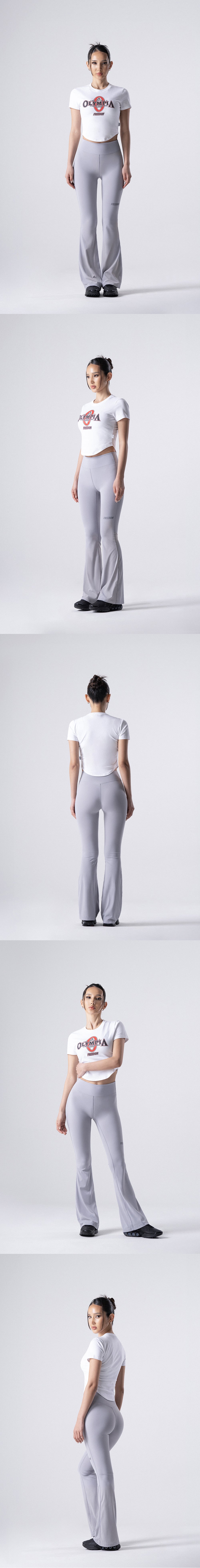 Women's Small Logo Bootcut Leggings (Grey) — product detail