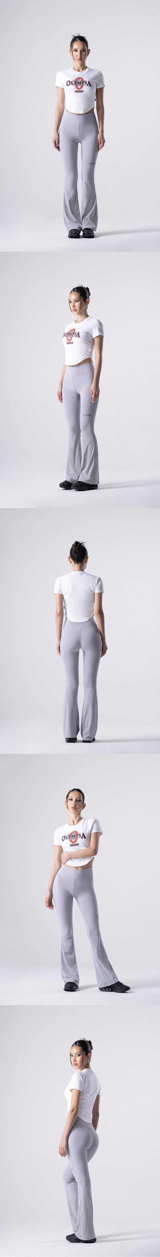 Women's Small Logo Bootcut Leggings (Grey) — product detail