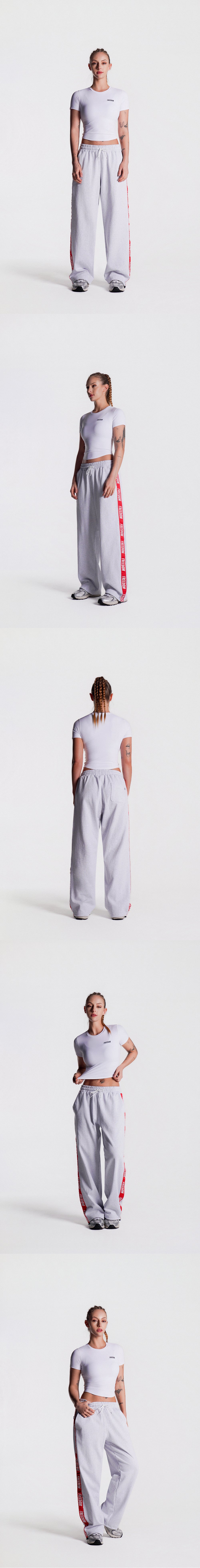 Essential Curved Crop Tee (White) — product detail