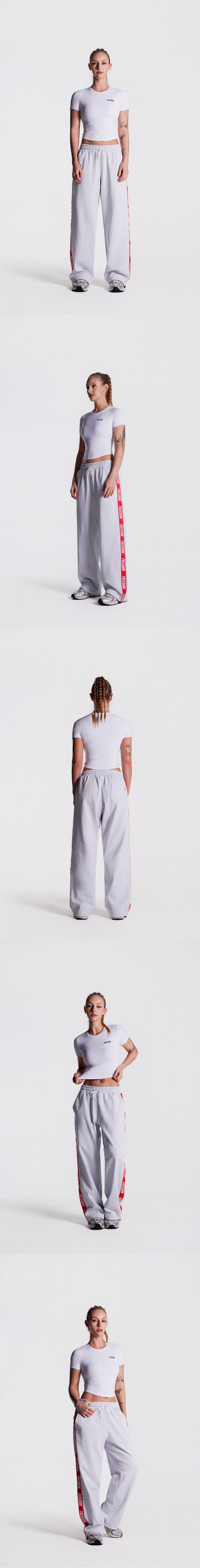 Essential Curved Crop Tee (White) — product detail