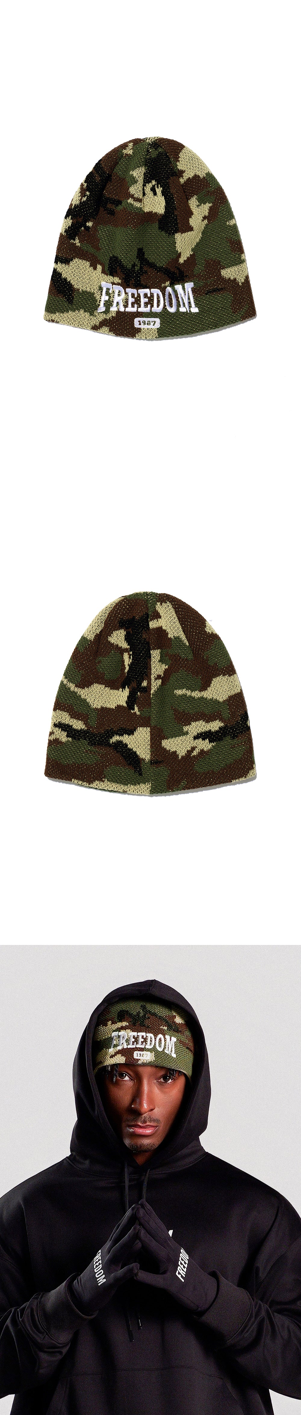 1987 Flat Short Beanie (Camo) — product detail